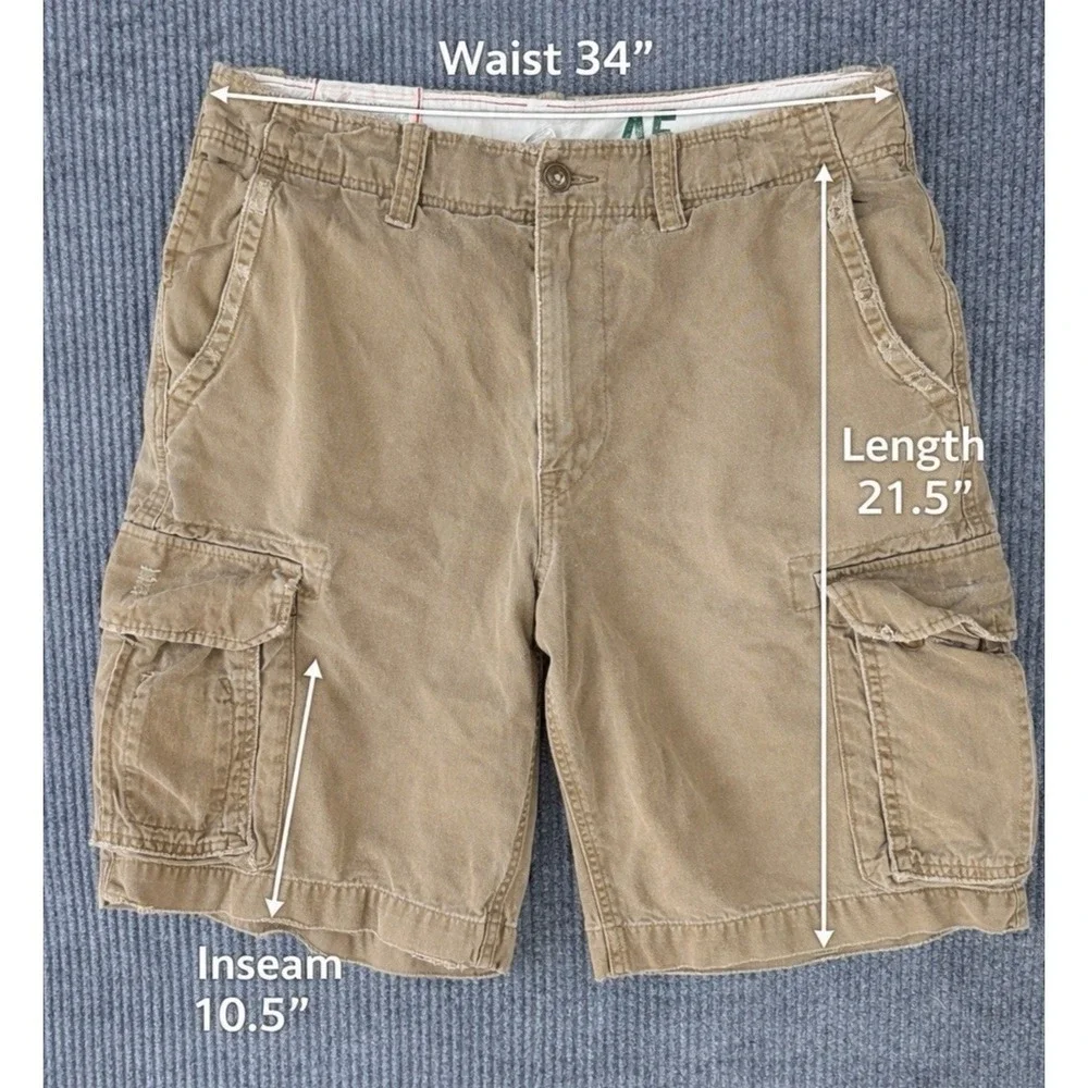 Y2K Vintage American Eagle Cargo Shorts Mens 32 Skater Distressed Utility Indie